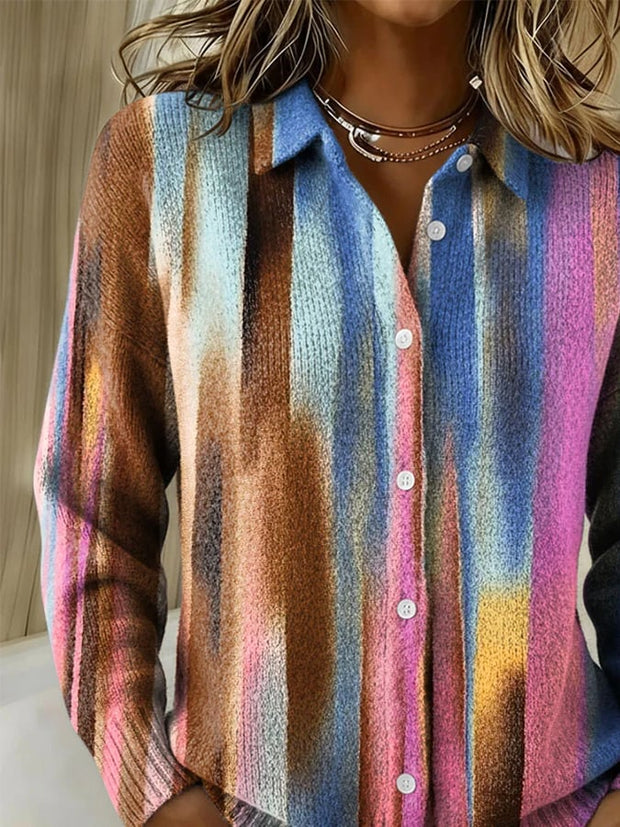 Women's Autumn/Winter Contrast Print Cardigan