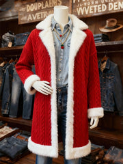 Women's Casual Christmas Color-Blocked Fleece-Lined Warm Jacket