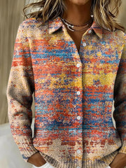 Women's Autumn/Winter Contrast Print Cardigan