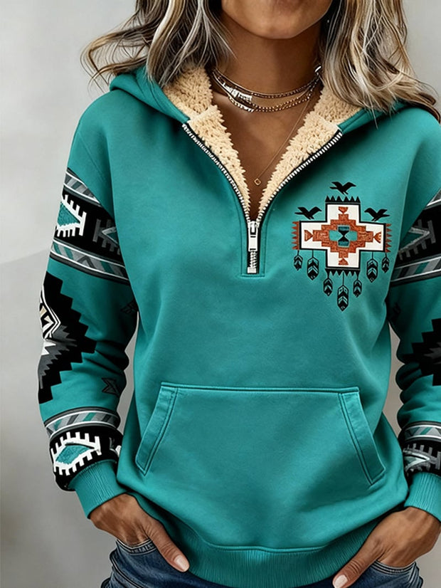 Women'S Casual Loose Color-Blocked Sweatshirt