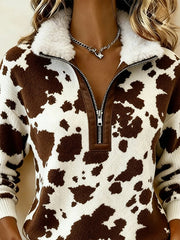 Women'S Casual Color-Blocked Pullover Sweatshirt